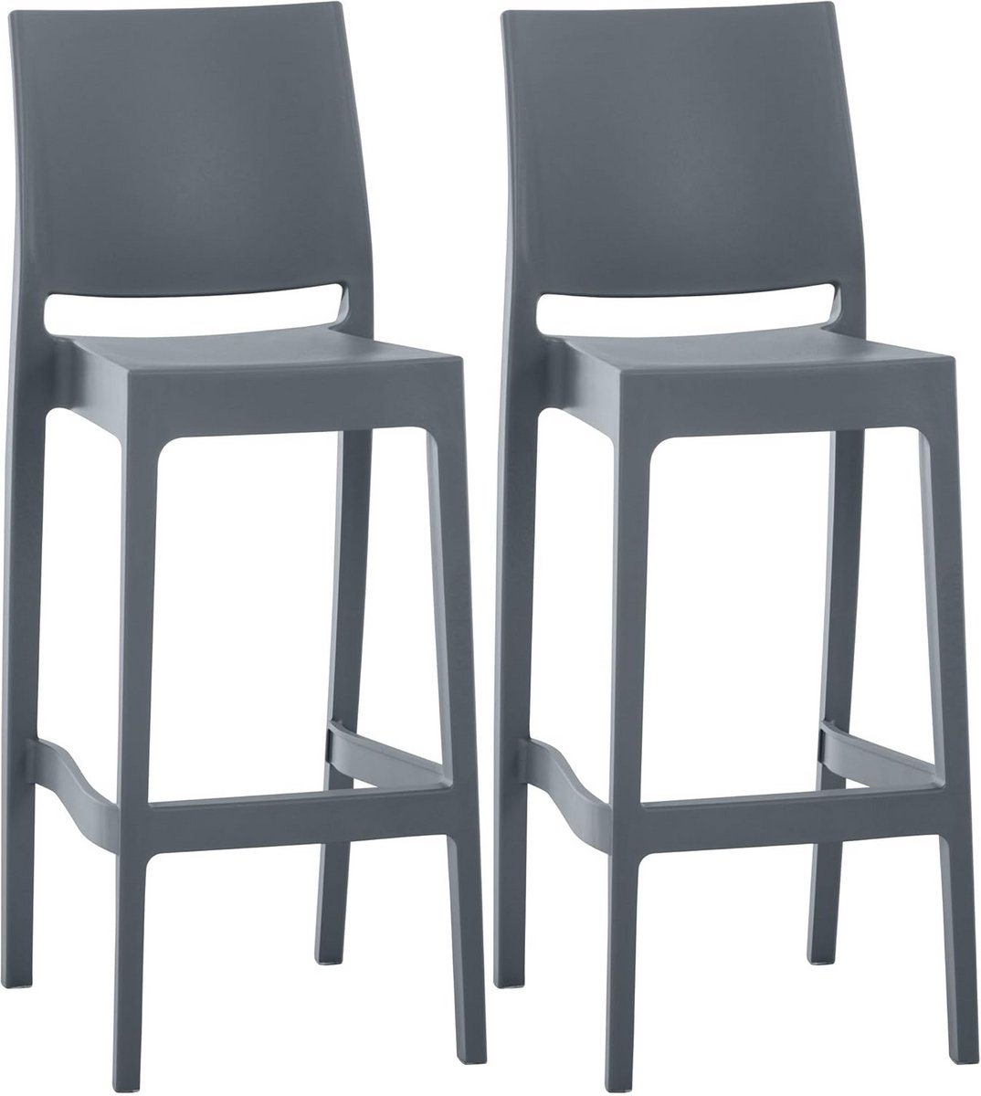 Set van 2 Moderne Erk Bank Krukken - Comfortabel en Duurzaam Donkergrijs