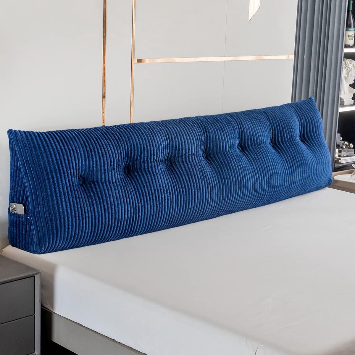 Hoog Driehoekig Zijwaarts Kussen voor Rugleuning en Lezen in Bed
