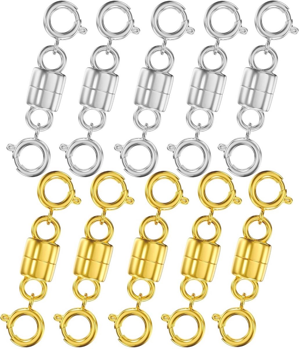 Set Magnetische Sluitingen voor Sieraden in Goud en Zilver
