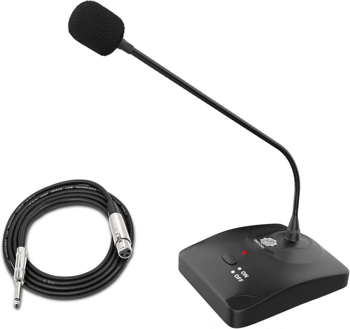 Desktop Zwanenhals Condensator Microfoon 18 inch met AAN UIT Schakelaar XLR voor Vergaderingen Videoconferenties en Streaming