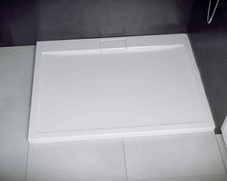 Douchegoot plat Axim rechthoekig 110 x 90 cm diepte 2.5 cm acryl wit