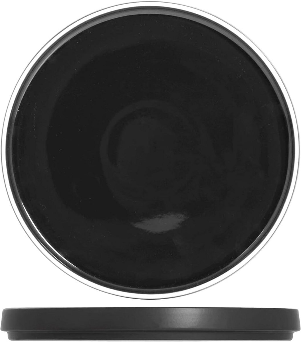 Set van 4 Steengoed Borden, 25.5 cm, Zwart