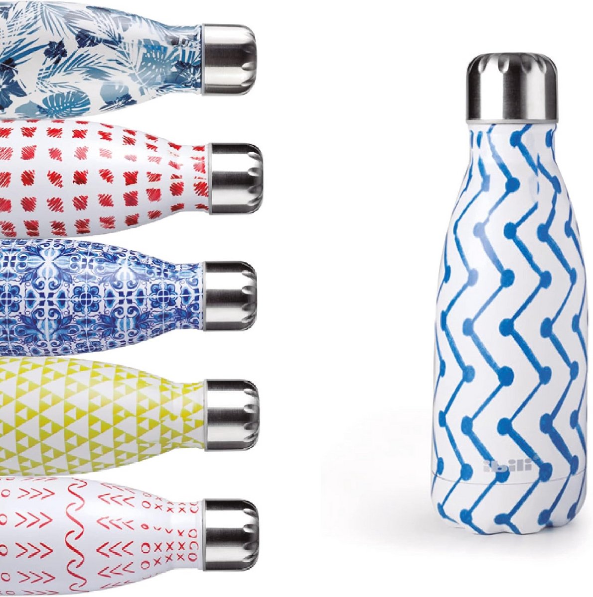 Thermosfles met Dubbele Wand - Zigzag Design - 350 ml - 18/10 Roestvrij Staal - Herbruikbaar