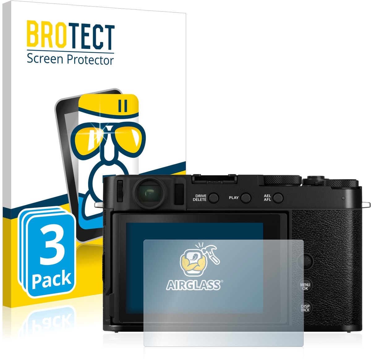 Screenprotector 3 Stuks voor Fujifilm X-E4 Beschermglas transparant