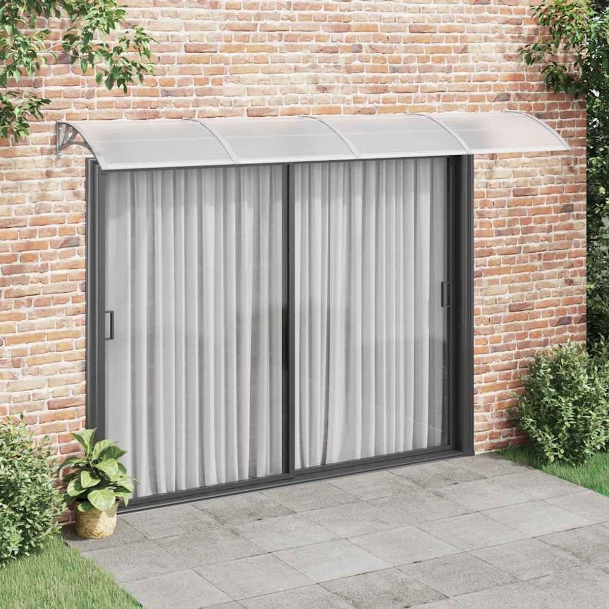 Grote Deur Luifel 350x100 cm Polycarbonaat Weerbestendig