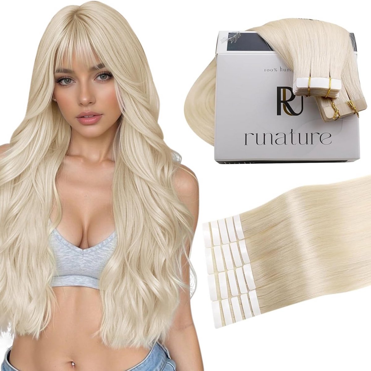 Blond Tape In Extensions 30cm Echt Menselijk Haar Onzichtbaar Volume