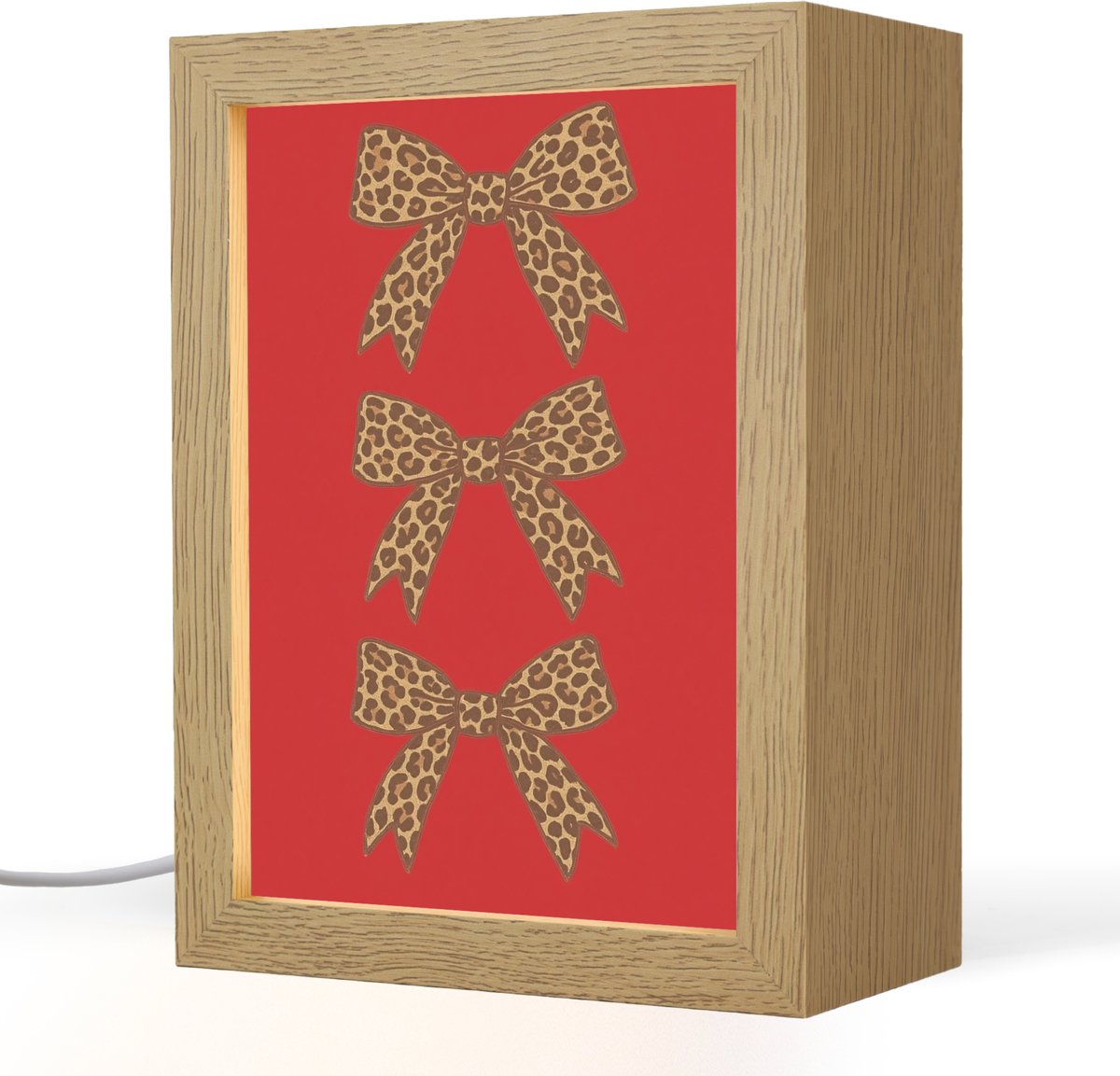 Tafellamp 15x20 cm - LED lamp - Strikken - Panterprint - Rood - Decoratieve tafellampen - Dimbaar - Tafellampje slaapkamer - Woonkamer binnen