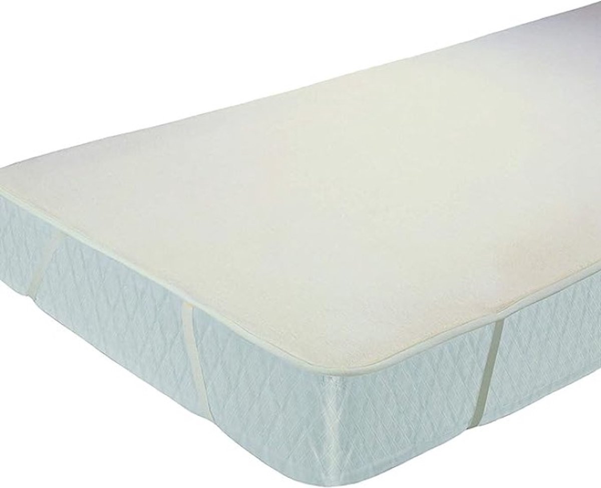 Matrasbeschermer Premium Molton topper van 100% katoen in natuurlijke kleur 90x200 cm