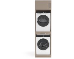 Wasophoogte® Wasmachine Kast Sydney - Wasmachine verhoger - Wasmachine ombouw - 700(D)*665(B)*2350(H) mm - Taupe