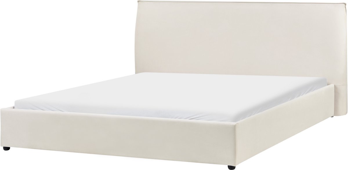 Beliani VAUCLUSE - Waterbed - Off-white - 180 x 200 cm - Fluweel Wit