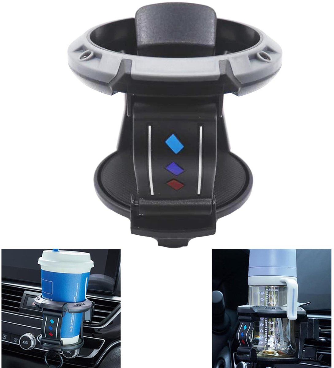 Allecto - Auto bekerhouder - Drinkbekerhouder - Houdt dranken warm of koud - Geschikt voor ventilatieopeningen - Voor in de auto - Ideaal voor lang...