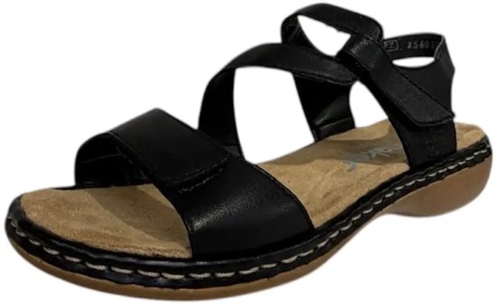 Rieker Klassieke sandalen voor heren, 21190, herensandalen, zwart 00, 47 EU Weit