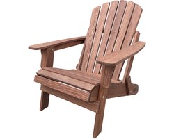 AXI Rosalie Adirondack Stoel Coffee – Houten loungestoel met armleuningen – Opklapbaar - Hoge rugleuning - Tuinstoel – 75,5 x 86,5 x 85 cm – FSC 100% Hemlockhout