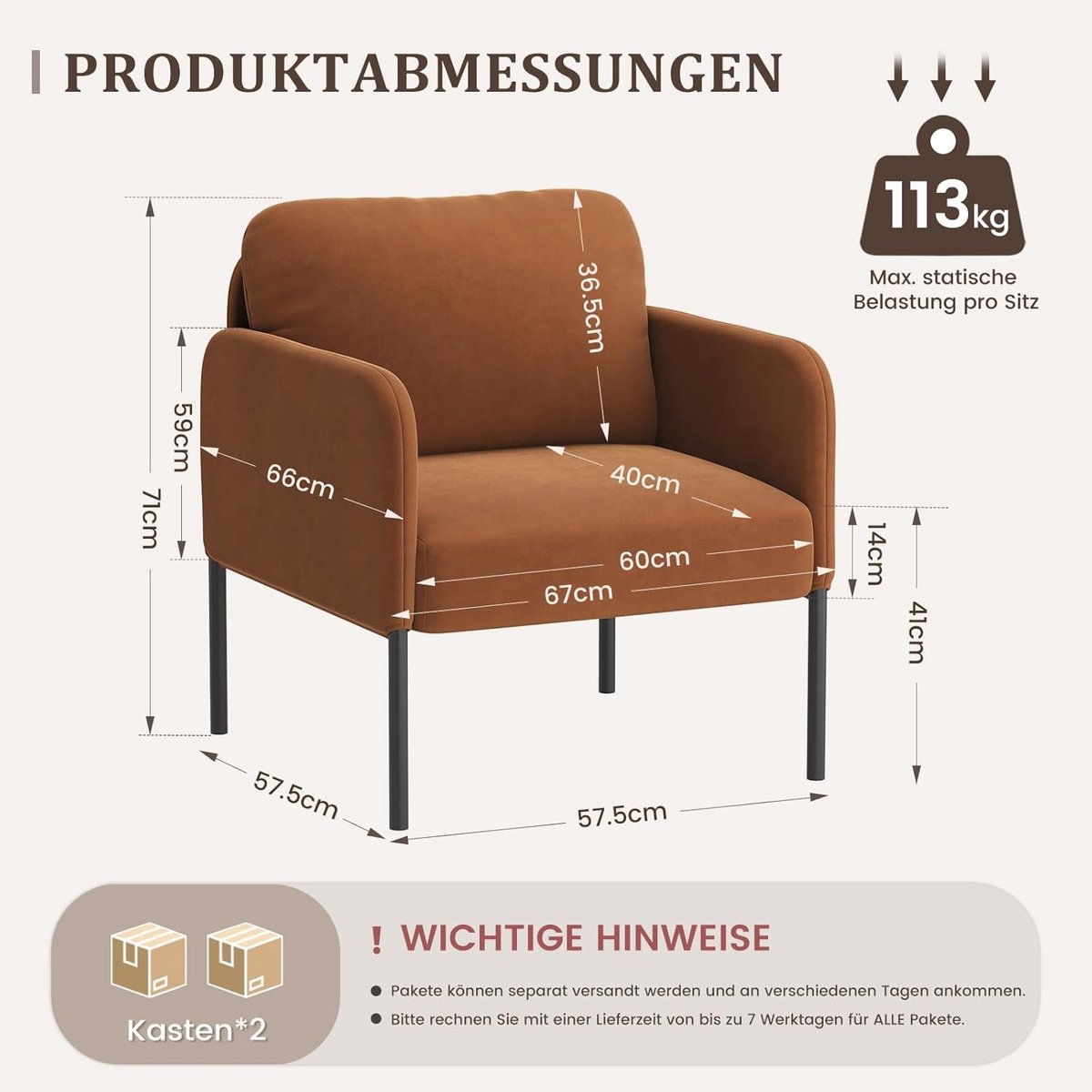 Fluwelen Loungestoel Set van 2 – Bellavero Luxe Gewatteerde Fauteuils Oranje – Moderne Rel