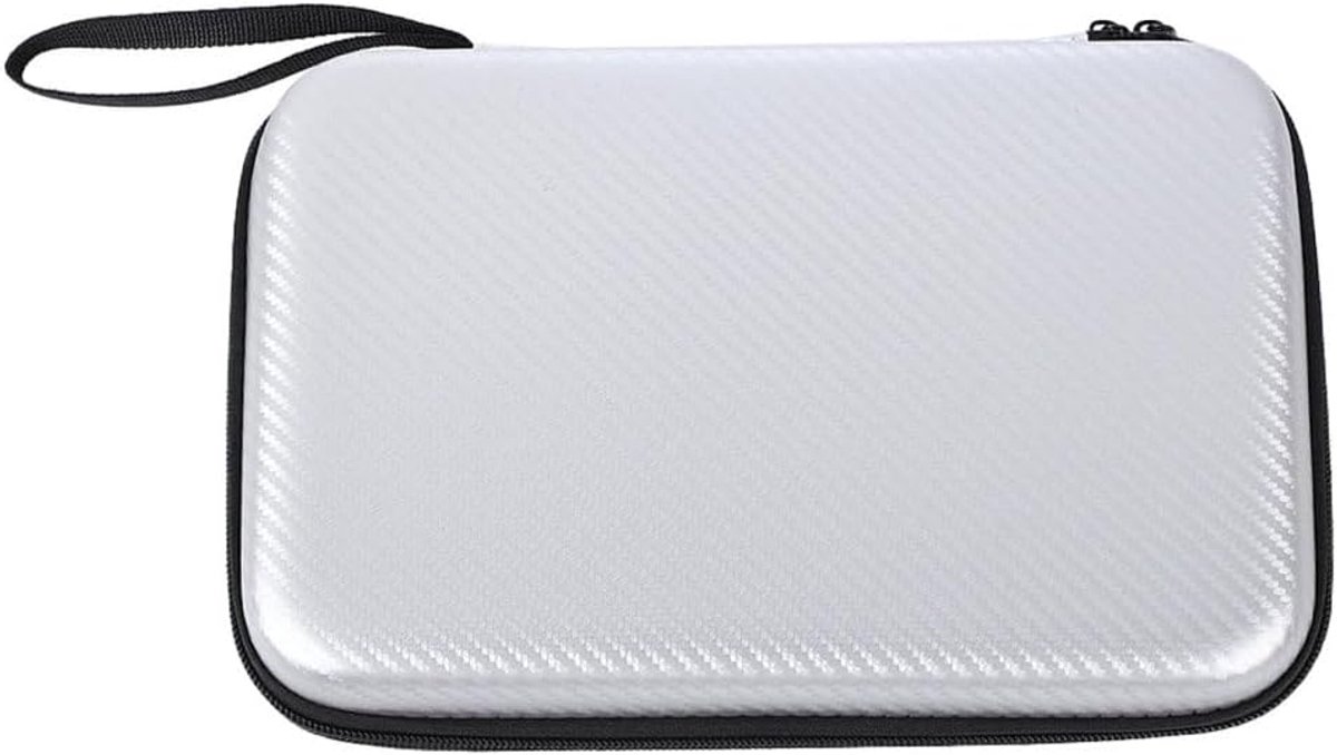 Tafeltennis racketkoffer - Pingpong tas - Sport opslag - Harde beschermende schaal - 29x19x5 cm - Wit Zilver