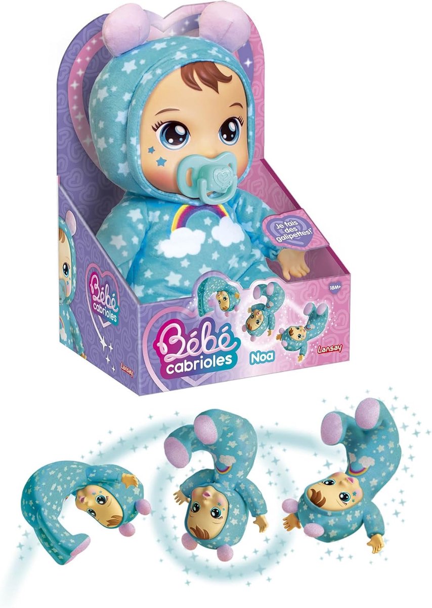 Interactieve baby pop - Knuffelpop speelgoed - Kinderontwikkeling spel - Doet koprollen - 26.4 centimeter - Multi