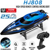 Bateau RC à Grande Vitesse 25 Km/h - Double Batterie, Télécommande 2,4 GHz, Système Refroidissement Eau - Pour Piscine Et Lac - Enfants Et Adultes