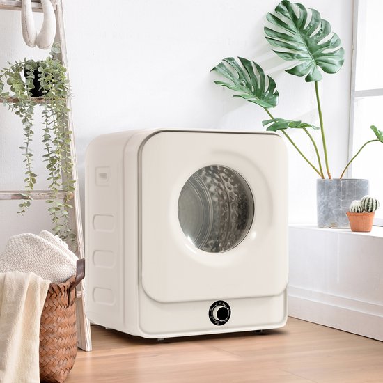 STILVORA Wasdroger – 3 Kg Tot 4,5 Kg – Wandmontage – ABS En Staal – Wit – 5 Programma’s Voor Kleine Wasruimtes – Oververhittingsbeveiliging