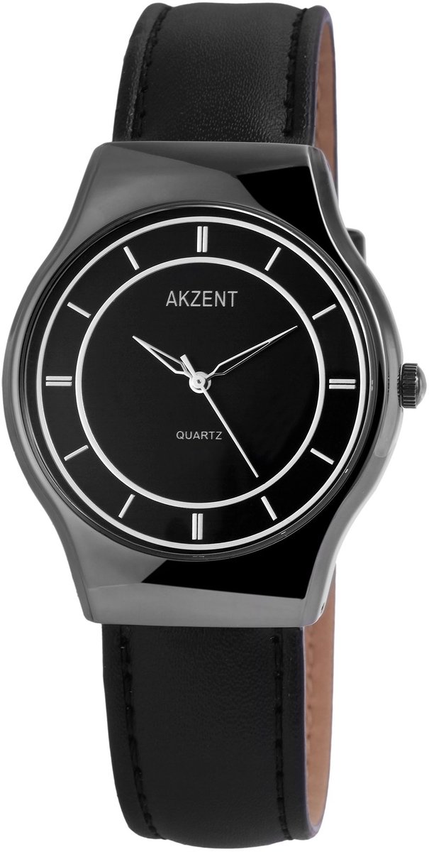 AKZENT Herenhorloge van imitatieleer SS7271000041 Akzent herenhorloge met imitatieleren band
