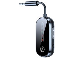 2-in-1 Bluetooth 5.4 Auto Audio Adapter Pro - 3.5mm AUX Zender en Ontvanger - 13.5 uur - USB-C - zwart