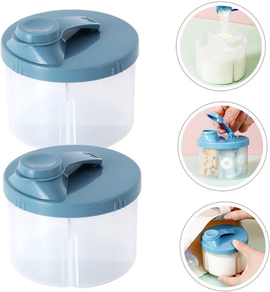 longziming - Mobiele Melkpoeder Portioner Set - 2 Stuks Draagbare Melkpoeder Opbergdoos - Draaibare Melkpoeder Dispenser Voor Baby - Handige Reizen En Dagelijks Gebruik van longziming — afbeelding 3
