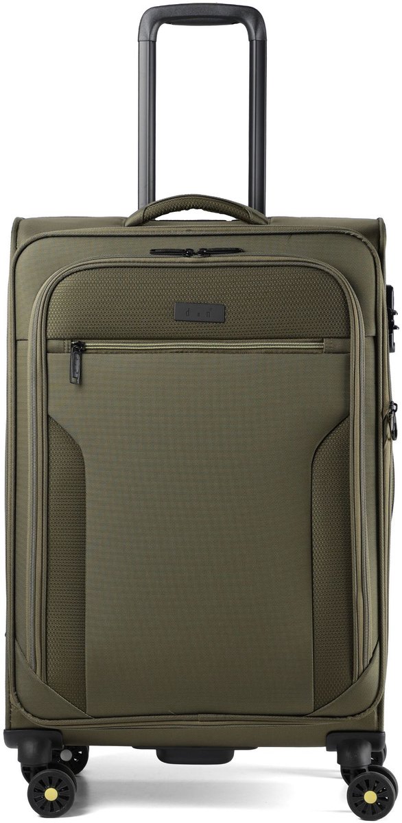 d & n Travel Line 9704 4 wielen Trolley M 68 cm met uitbreidingsplooi - Zachte bagage - TSA slot - olive
