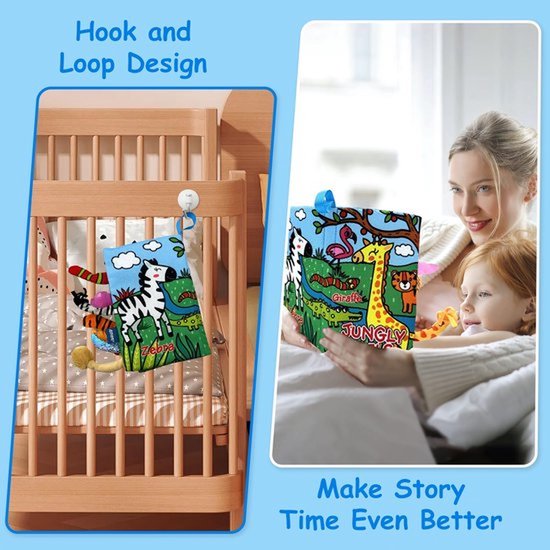 2 stuks babyvoelboeken - zachte knisperende stoffen boeken om aan te raken - interactieve boeken voor vroeg leren - essentiële spullen voor pasgeborenen - speelgoed voor baby's - cadeaus voor 0, 3, 6 en 12 maanden — afbeelding 2