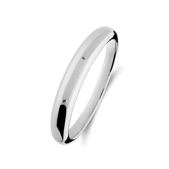 Zilverkleurige, gladde damesring van 925 zilver.