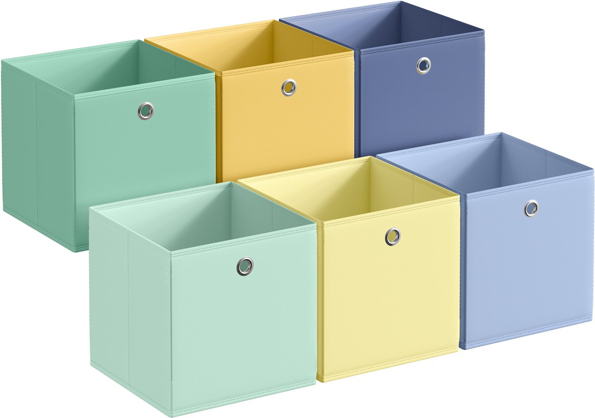 SONGMICS - Opbergbox - Opbergdoos - Set van 6 - Opvouwbare Stoffen Boxen - Slaapkamer en Woonkamer