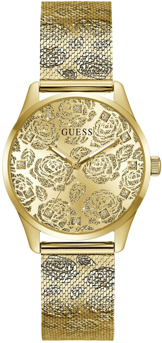 Guess Calla Quartz Analoog Horloge Gold Tone Kast: 100% Roestvrij Staal | Armband: 100% Stalen Mesh 36 mm GW1040L2