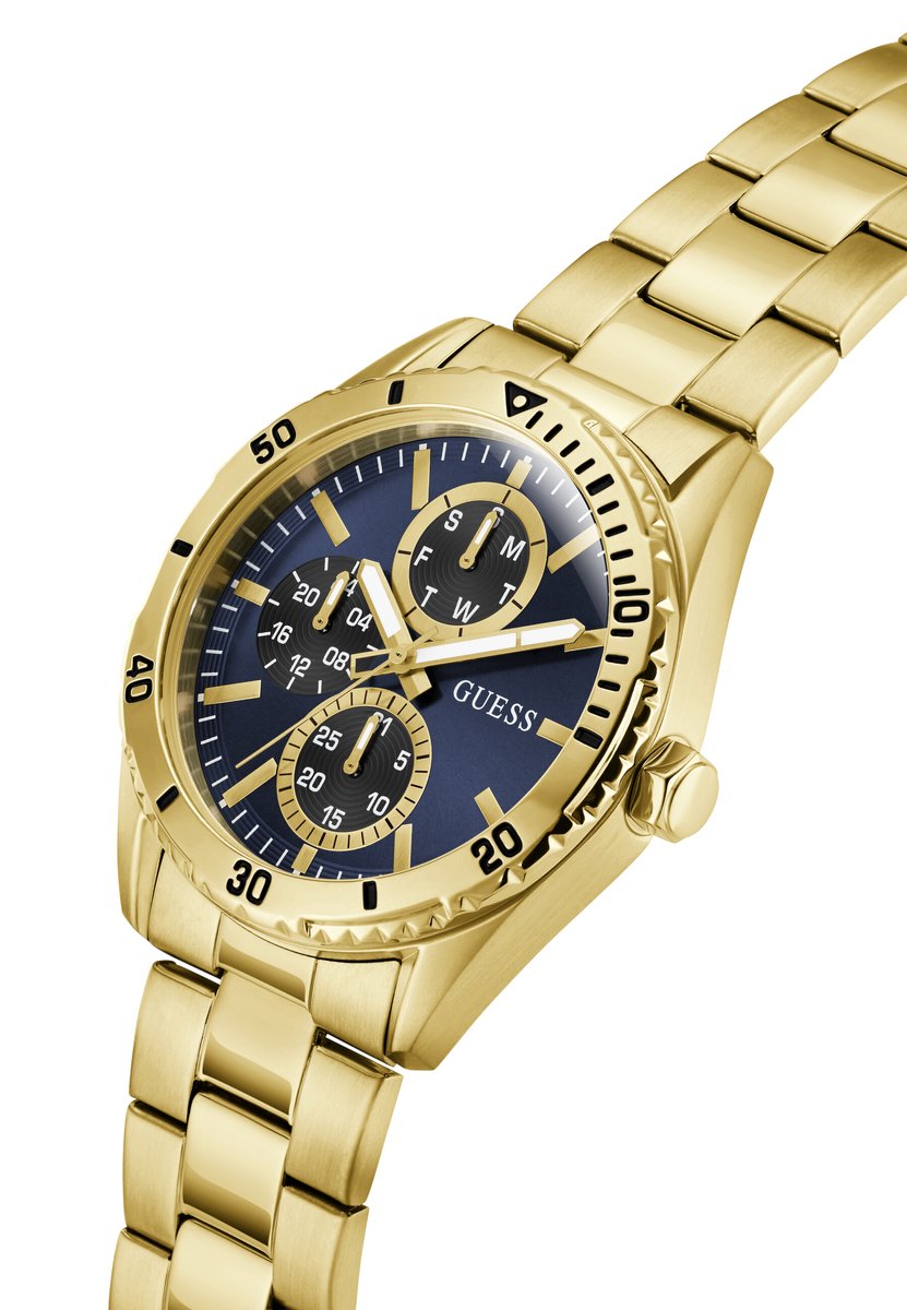 Guess Velocity Quartz Analoog Horloge Gold Tone Kast: 100% Roestvrij Staal | Armband: 100% Roestvrij Staal 43 mm GW1061G1, GW1061G2, GW1061G6, GW1061G7