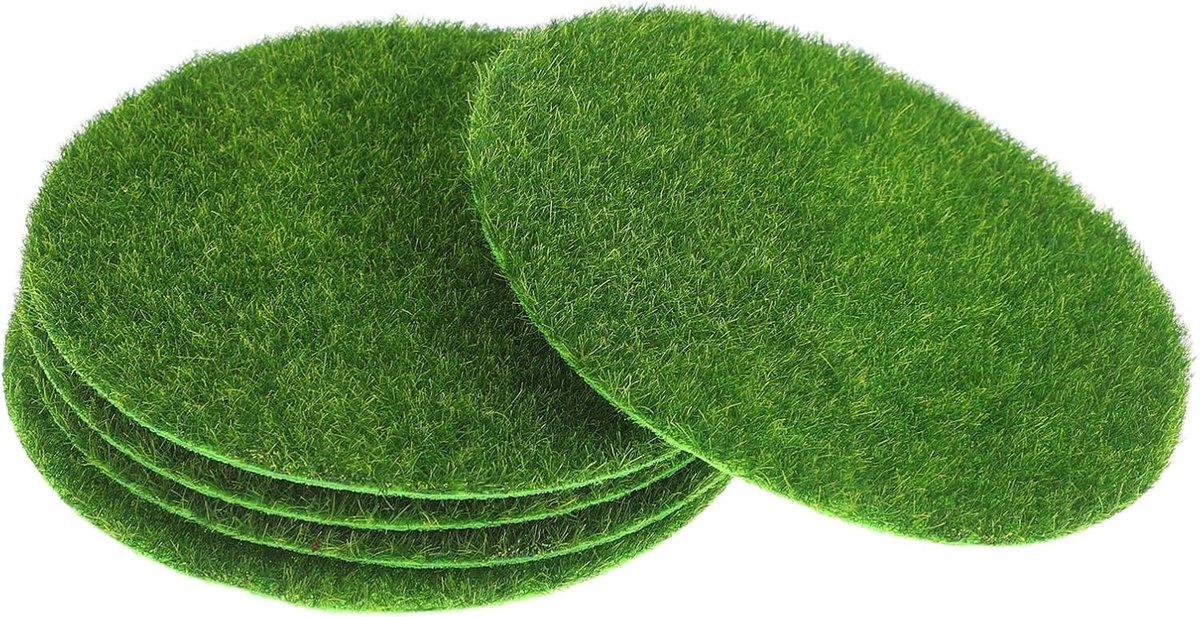 Kunstgrasmat Kamerplanten - Realistisch Mos - Landschapsdecoratie Binnen - Eenvoudig Onderhoud - 15x15cm - Groen