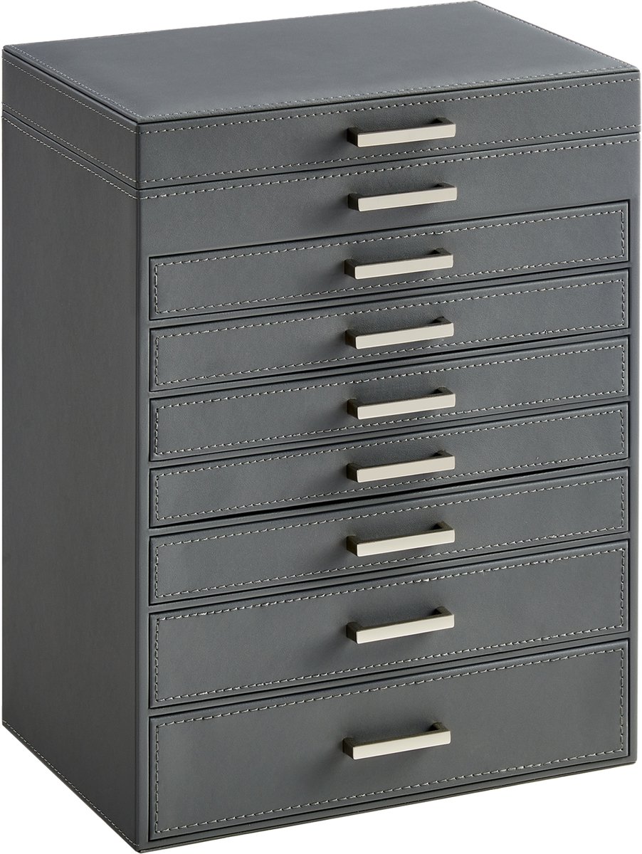 SONGMICS - Sieradendoos - Juwelendoos - Met Spiegel - 7 Lades - Veel Opbergruimte - Modern Design