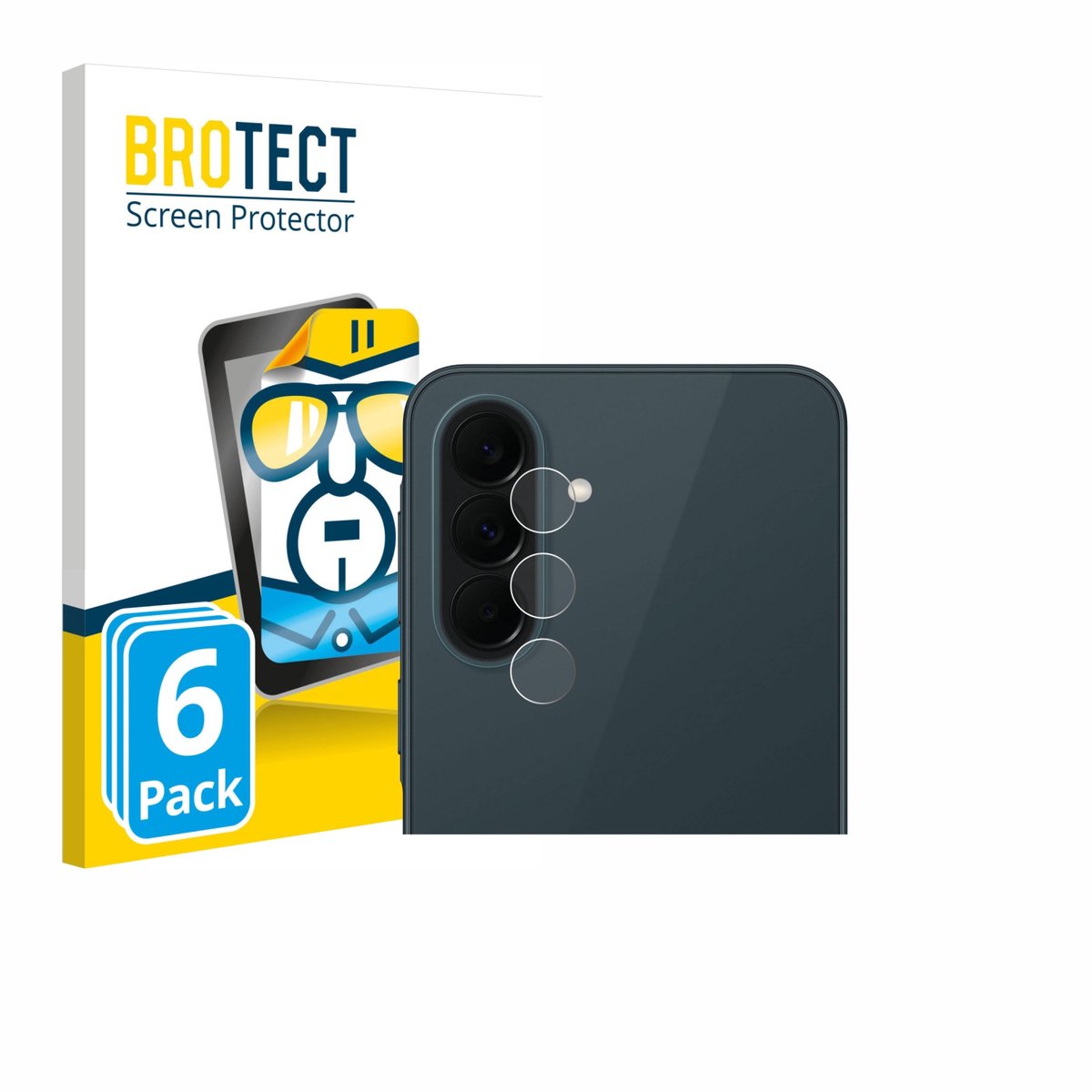 BROTECT - Screenprotector voor Samsung Galaxy A37 5G (ALLEEN Camera Lens) - Folie Beschermfolie transparant 6 Stuks