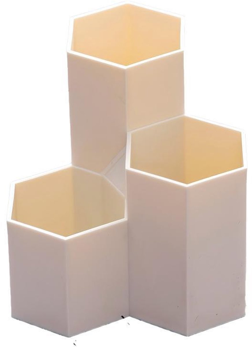 Bureau opbergdoos - kunststof - afmetingen: 11,2 x 11,2 x 11,2 cm