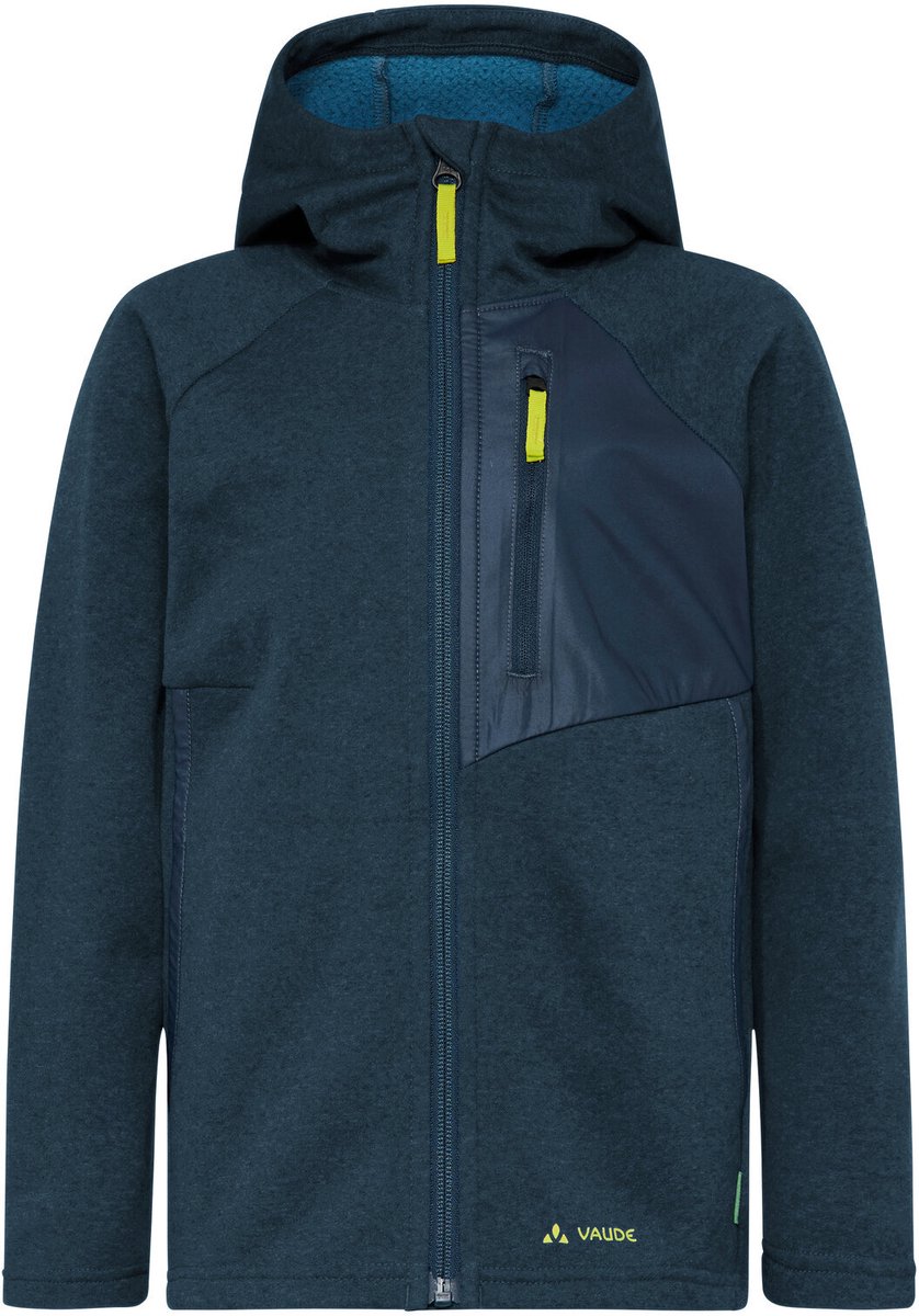VAUDE Rokua fleece jas, fleece jas, kinderen outdoor sportjasjes, niet waterdicht, niet winddicht, fleece, met capuchon