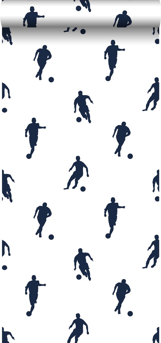 Proefstaal Walls4You behang voetballers donkerblauw - 26,5 x 21 cm - 935289-S