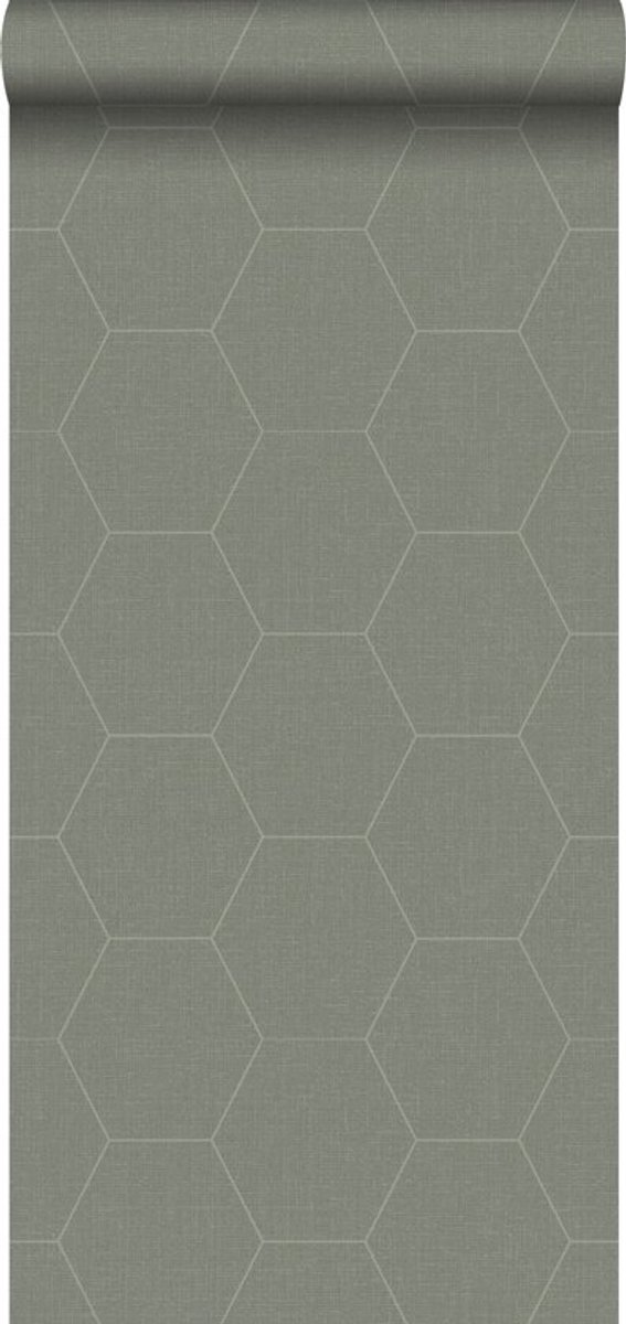 Proefstaal Walls4You behang hexagon groen grijs - 26,5 x 21 cm - 935345-S