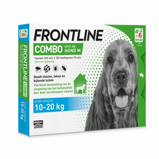 Frontline Combo - Anti vlooien- en tekenmiddel - M - 10-20kg - 6st