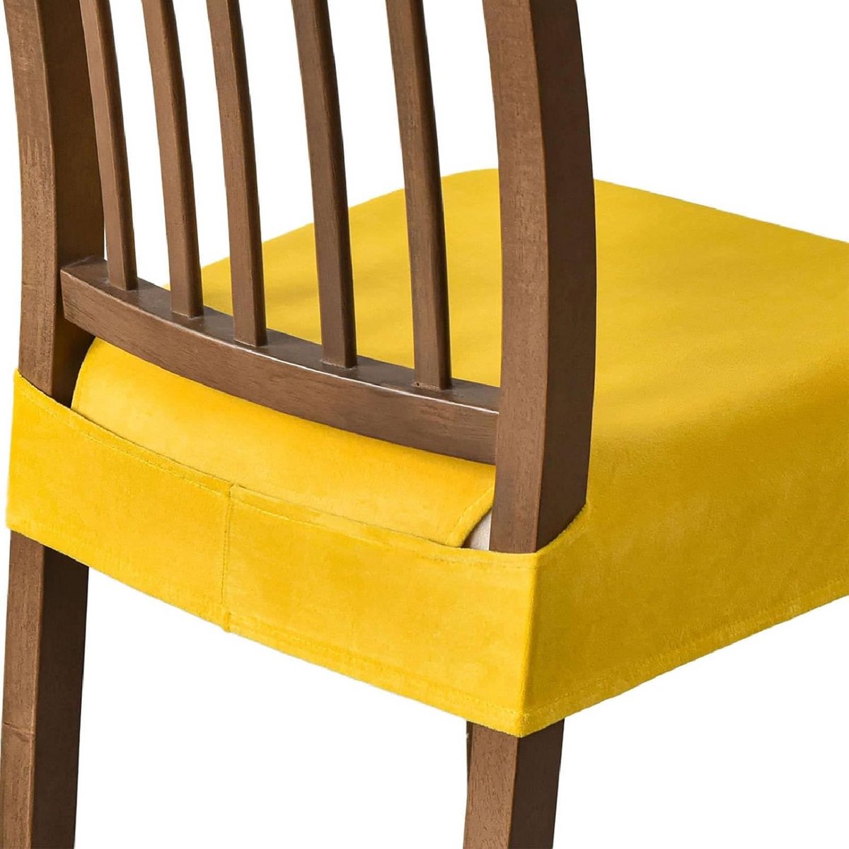 Set van 6 Zachte Fluweel Stoelhoezen voor Eetkamerstoelen, Wasbaar en Elastisch