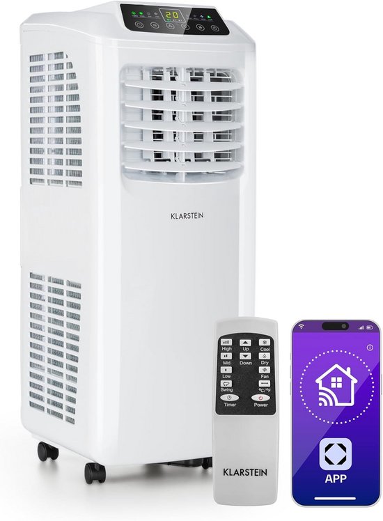 Mobiele Airco 3-in-1 WiFi Koeler Ontvochtiger Ventilator 7000 BTU Energiezuinig 34 m²