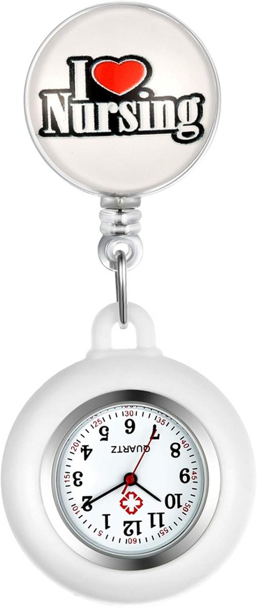 Intrekbaar Verpleegsterhorloge met Gesp, Siliconen Horloge voor Zorgpersoneel