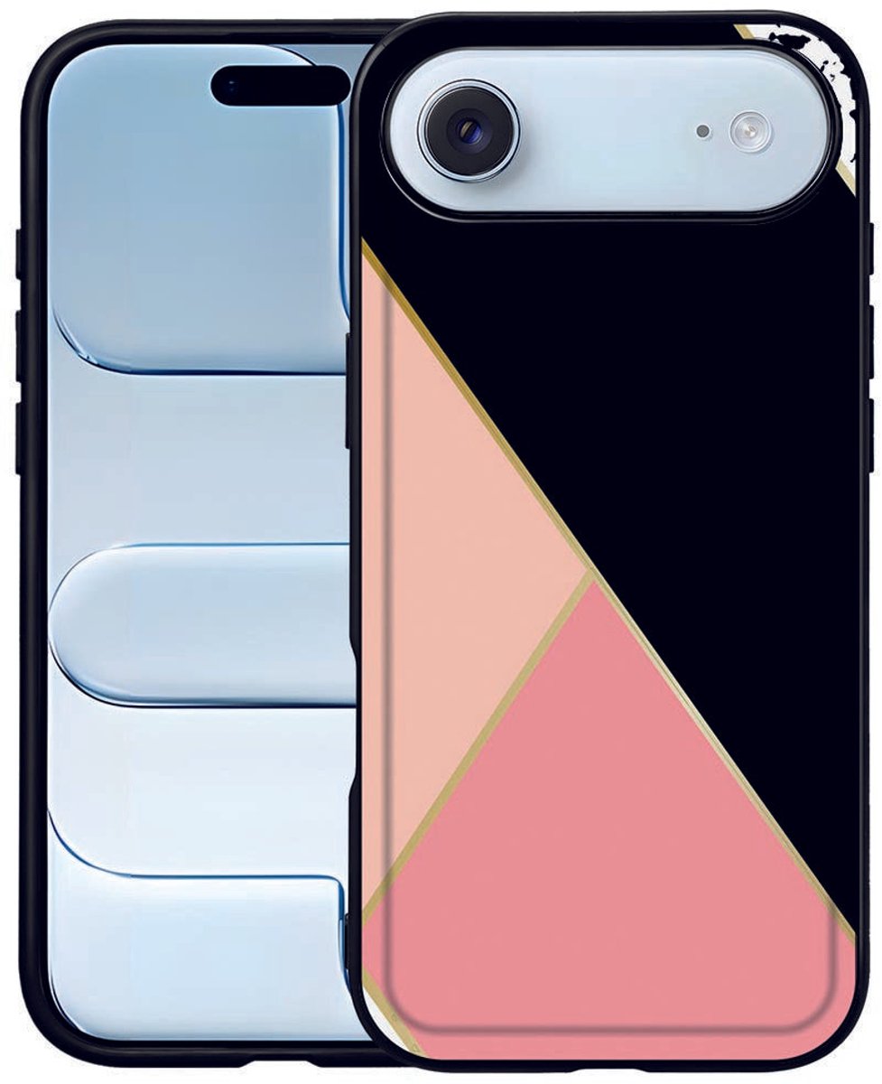 iPhone Air Back Cover Black Pink Shapes