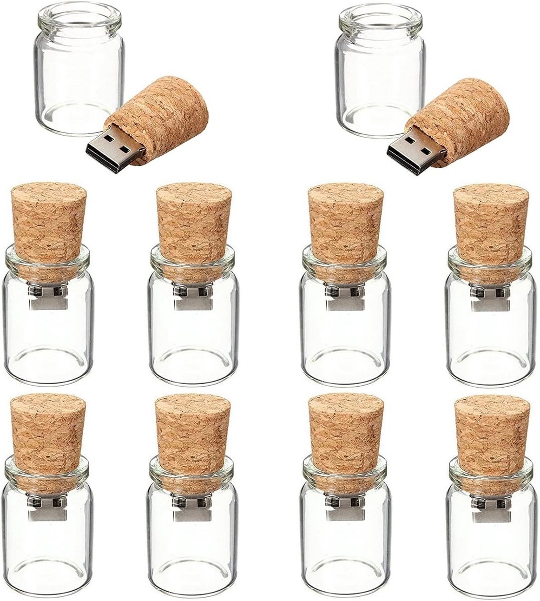 Set van 10x Groene USB Sticks 2GB - Mini Geheugenkaartjes voor Opslag en Back-up
