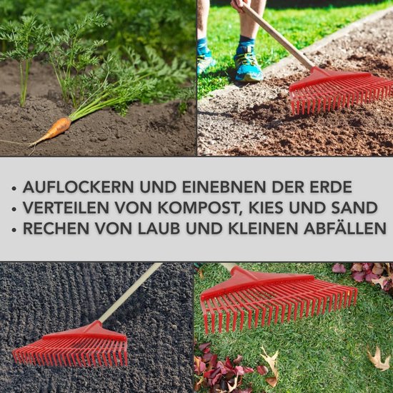 2x Kunststof Bladhark 42 cm met 29 Tanden voor Tuinonderhoud — afbeelding 3