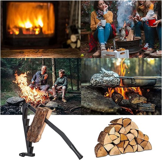 Handmatige Houtklover - Splijtgereedschap - Open Haard Hout - Veiligheids Slot - 60x14x8 cm - Zwart — afbeelding 4