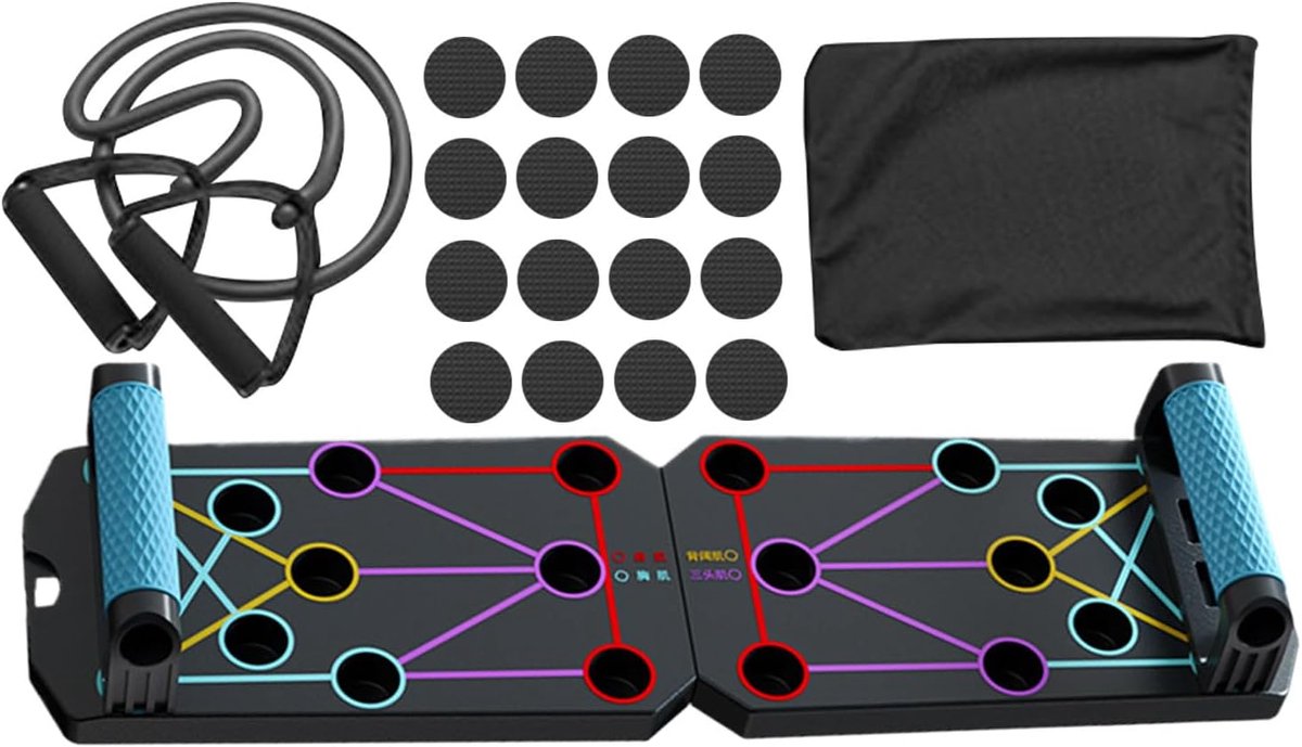 Opdruk Plank - Trainingsbord Fitness - Krachttraining Thuis - Gekleurde Spierdoelen - 32x19x10 cm