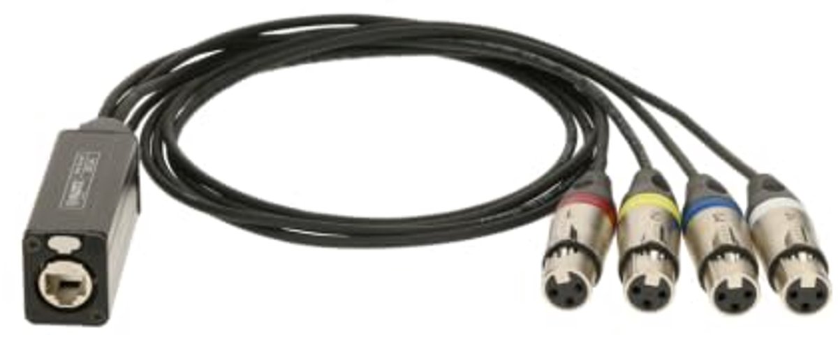 Ethernet XLR Adapter - Netwerk Kabel - Audio Signalen - 4 Kanaals Verbinding - 20x18x2 cm