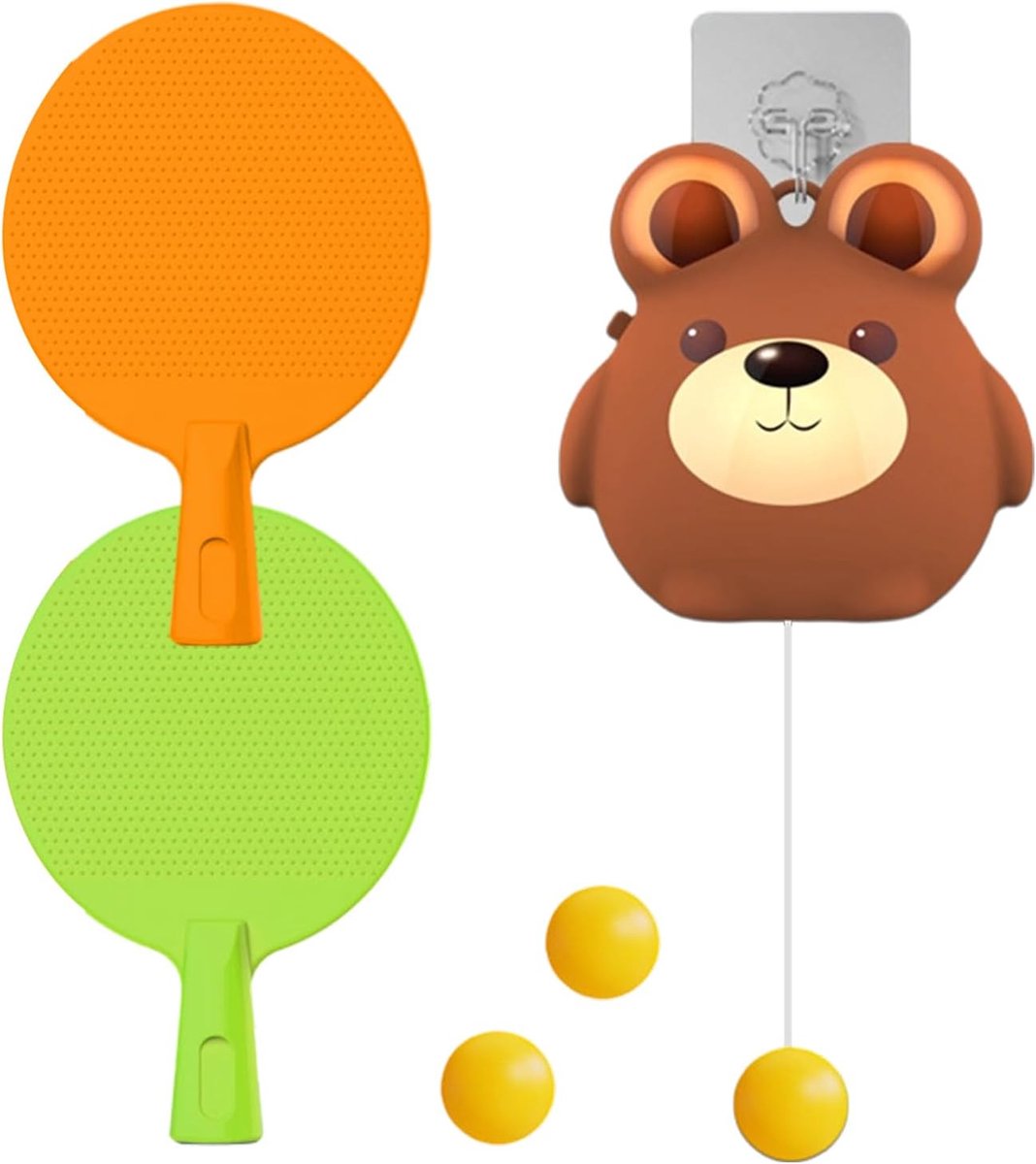 Deur Pong Spel - Interactieve Sportset - Vrijetijdscompetities - Verstelbare Hoogte - 135 cm Kabel - Beer