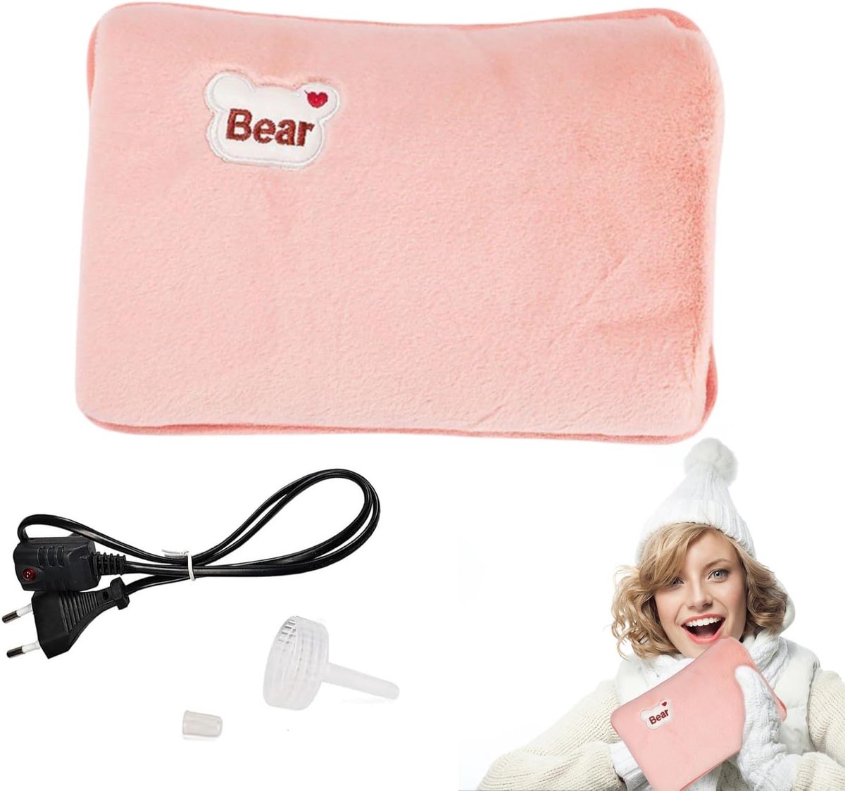 Elektrische Kruik - Oplaadbare Warmte - Spierontspanning - Dubbele Isolatie - 27x20cm - Roze